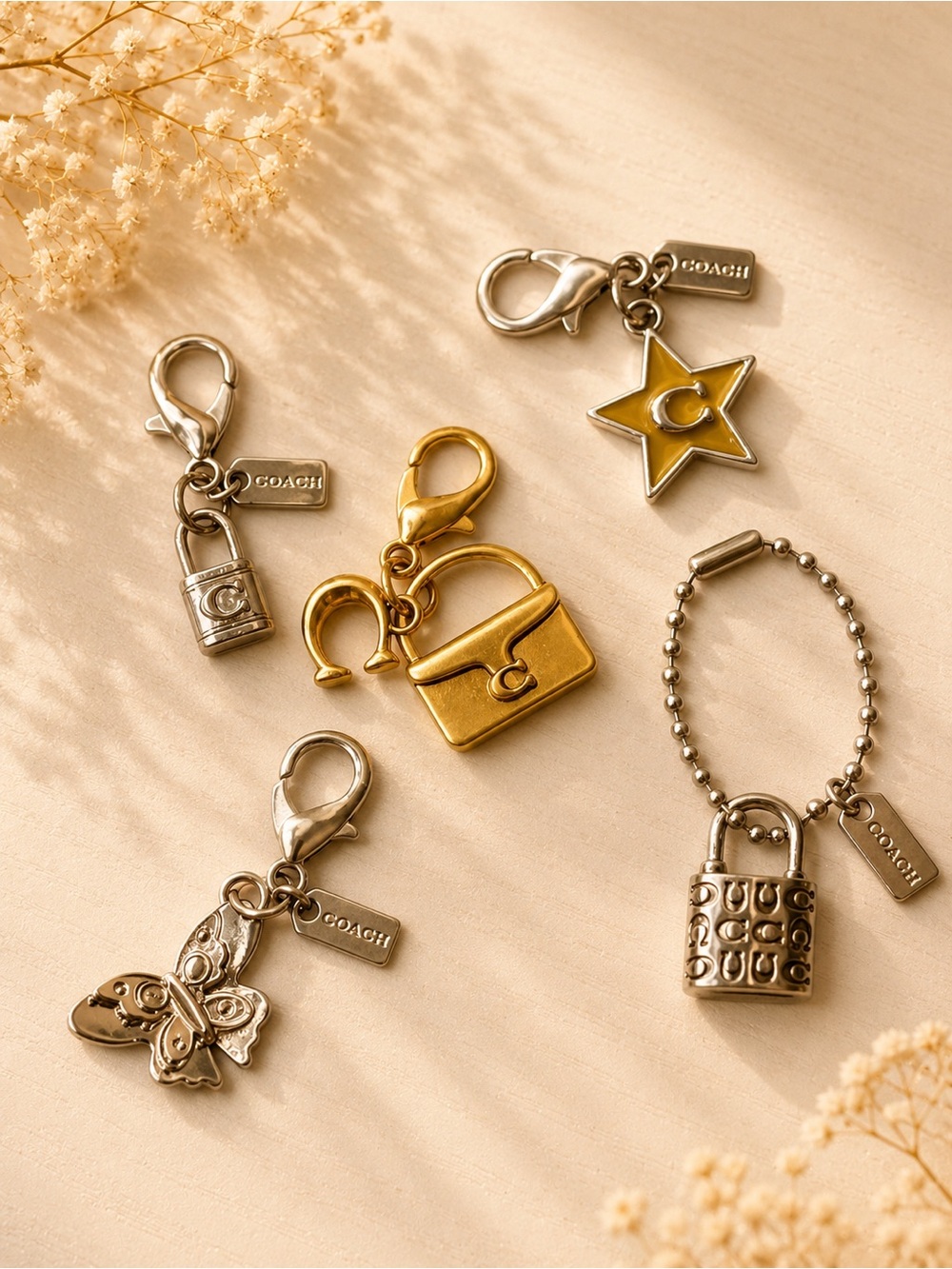 Lot of 5 Coach Mini Charms